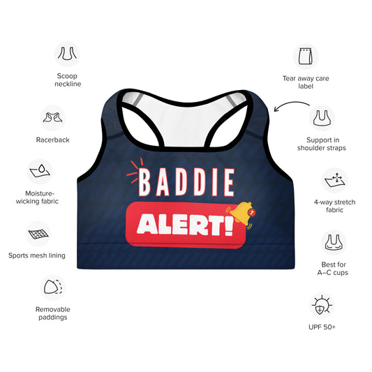Baddie Alert Padded Sports Bra - Another Bodega