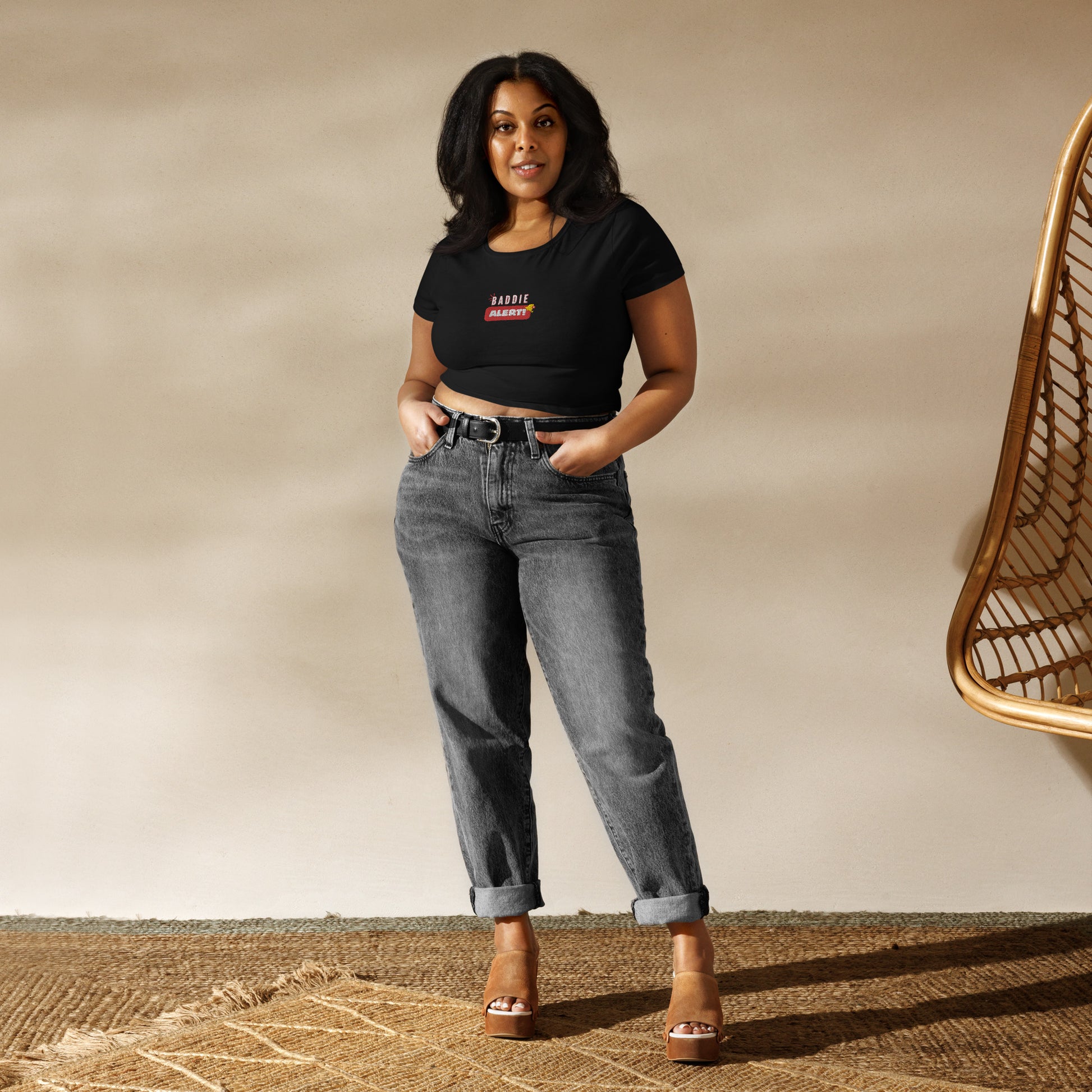 Baddie Alert Women’s Crop Tee - Another Bodega