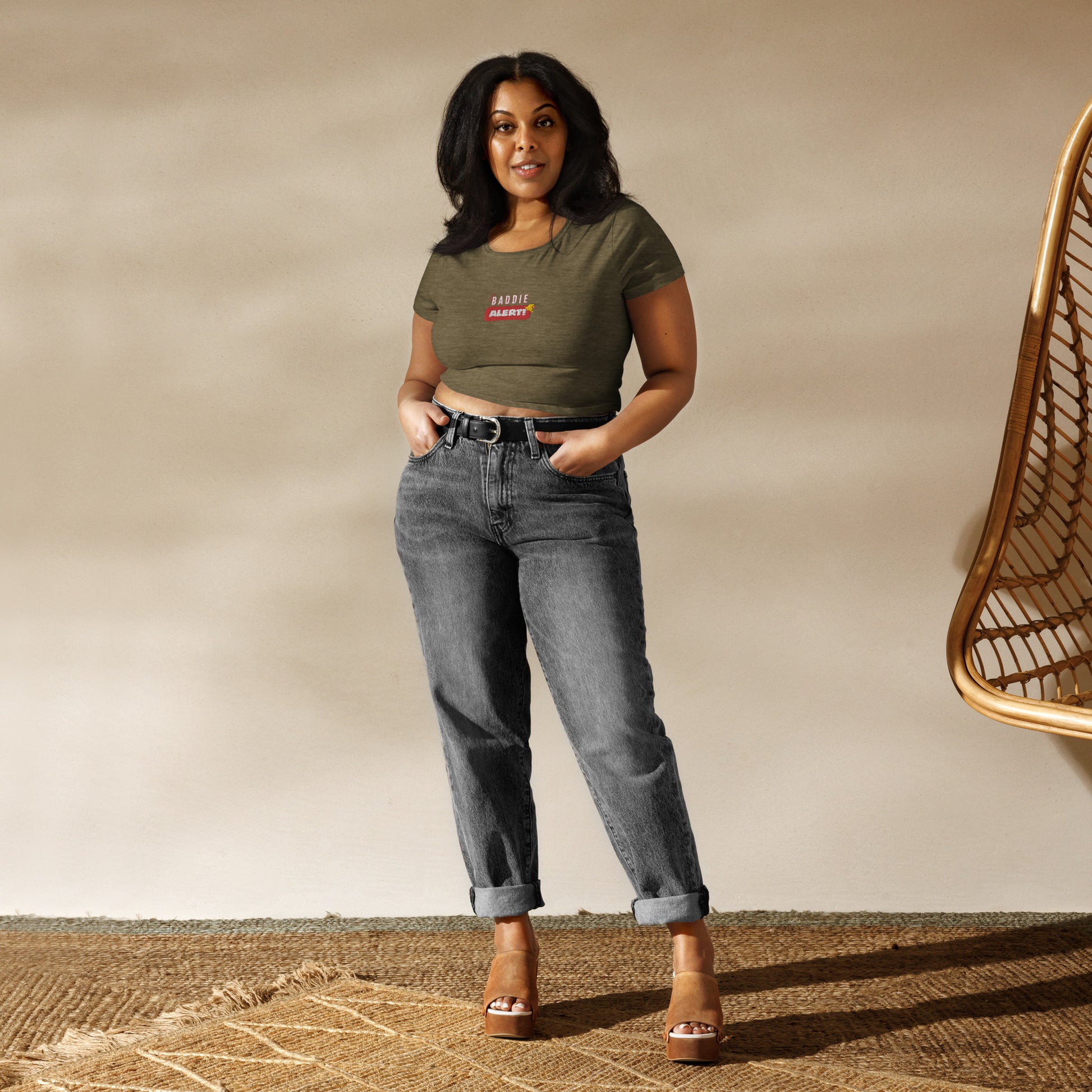 Baddie Alert Women’s Crop Tee - Another Bodega