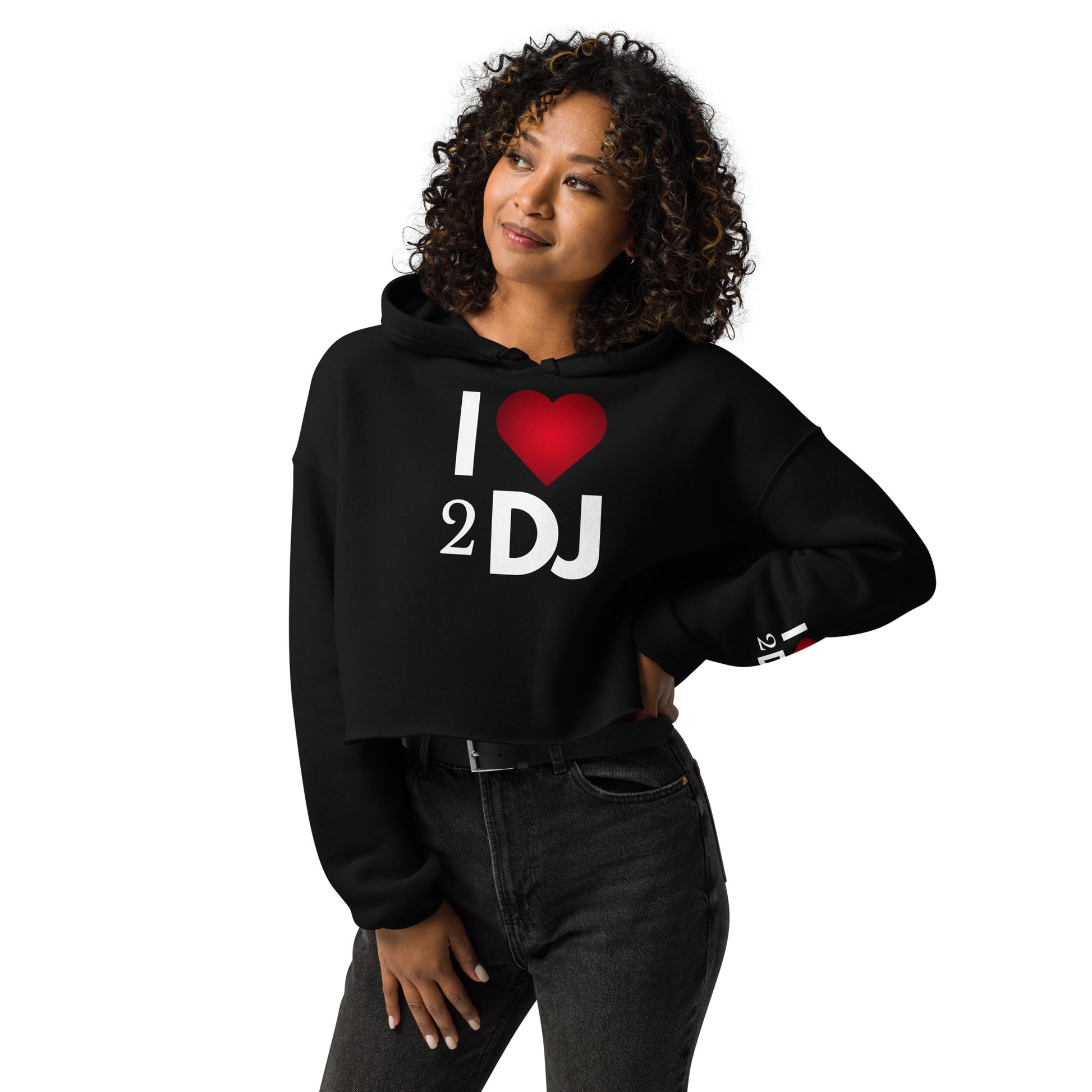 I Love 2 DJ Crop Hoodie - Another Bodega