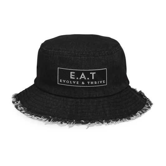 E.A.T Distressed Denim Bucket Hat